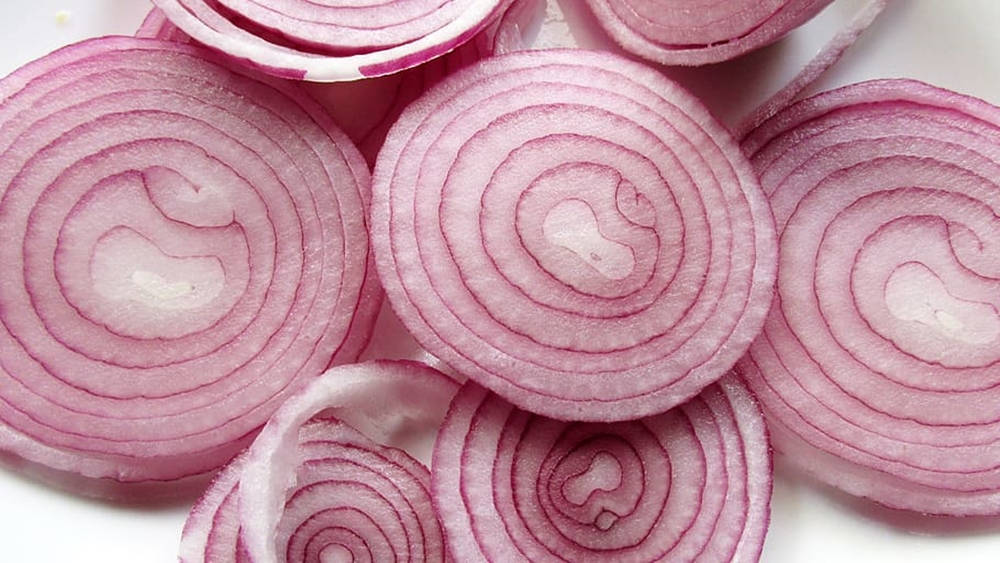 Macro Shot Fresh Sliced Red Onions