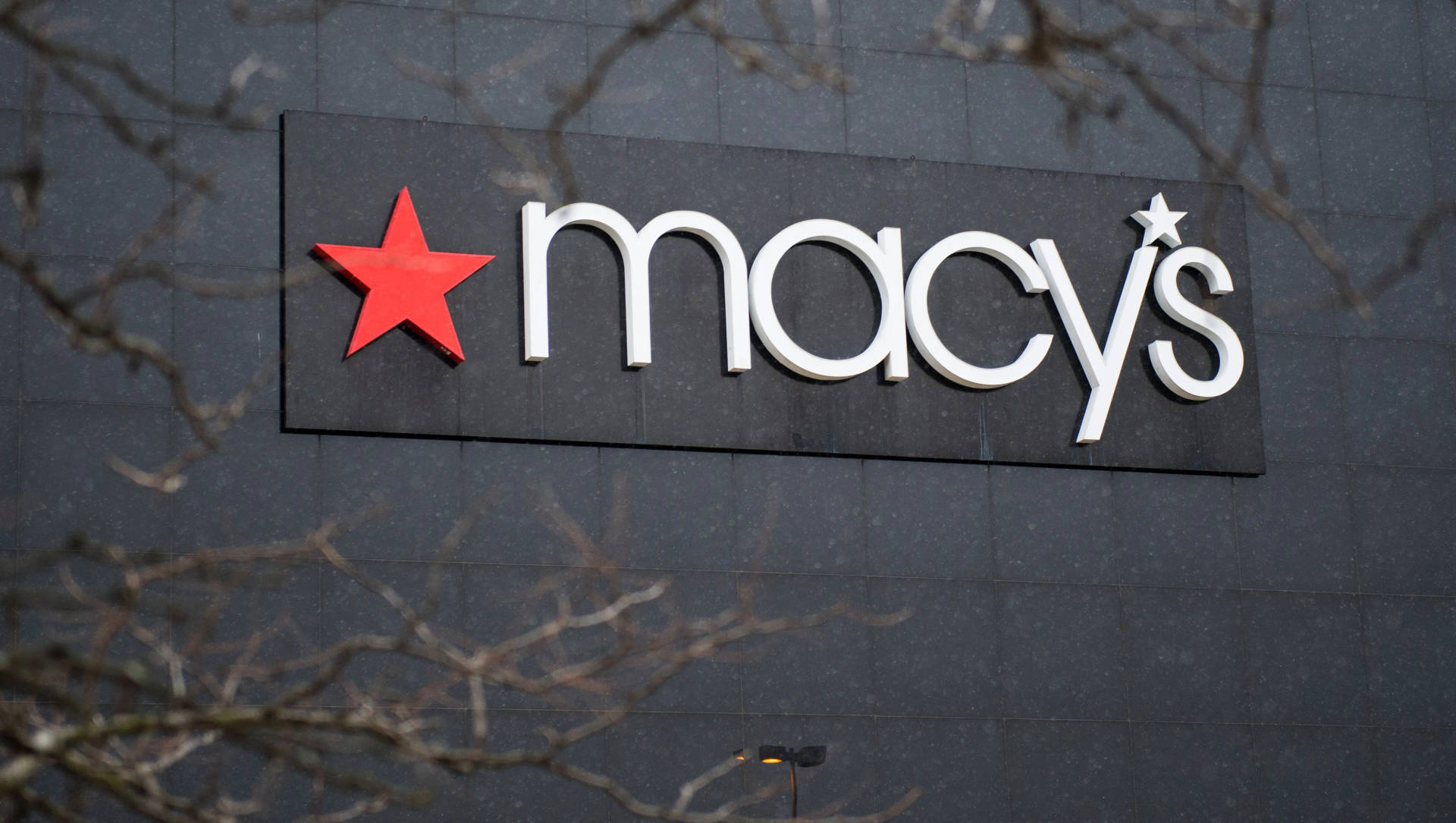 Macys Sign On Black Building Background