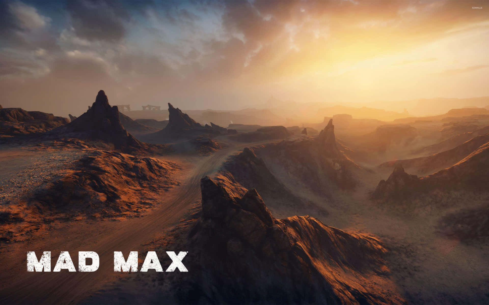 Mad Max Desert Landscape Sunset Background