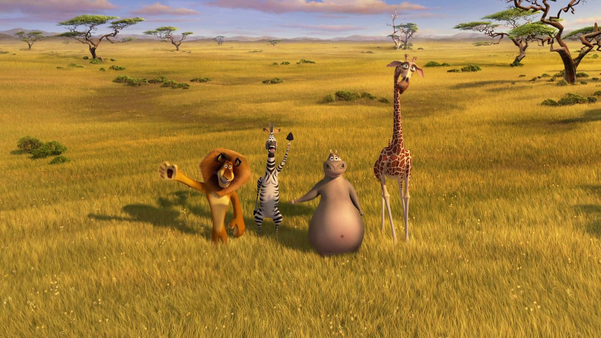 Madagascar 3 Characters Embarking On A European Adventure Background