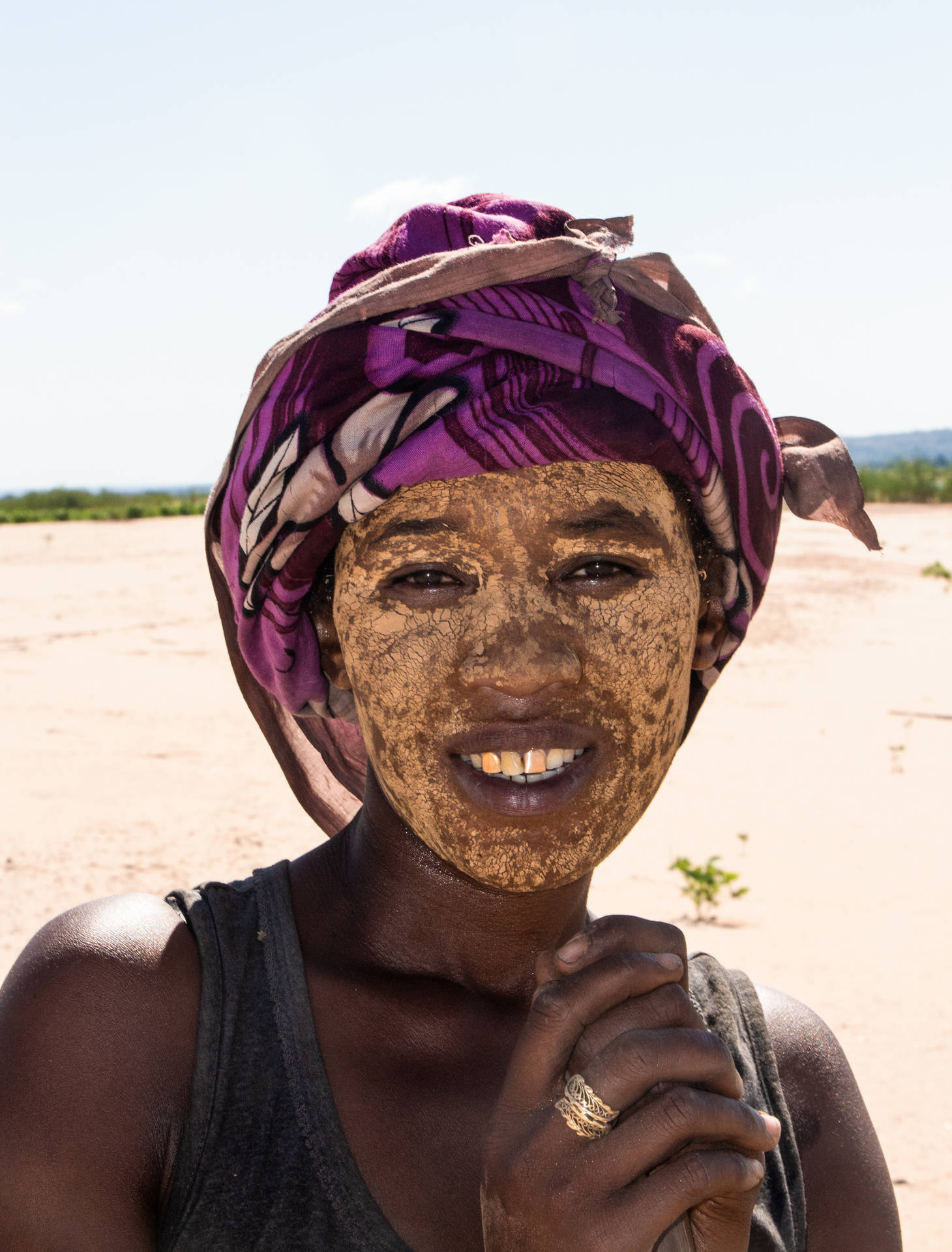Madagascar Girl With Mask Background