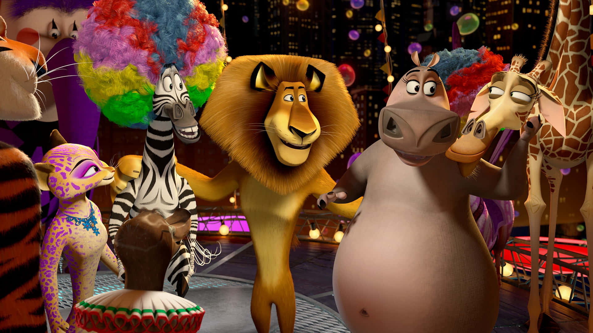 Madagascar3 Circus Animals Celebration Background
