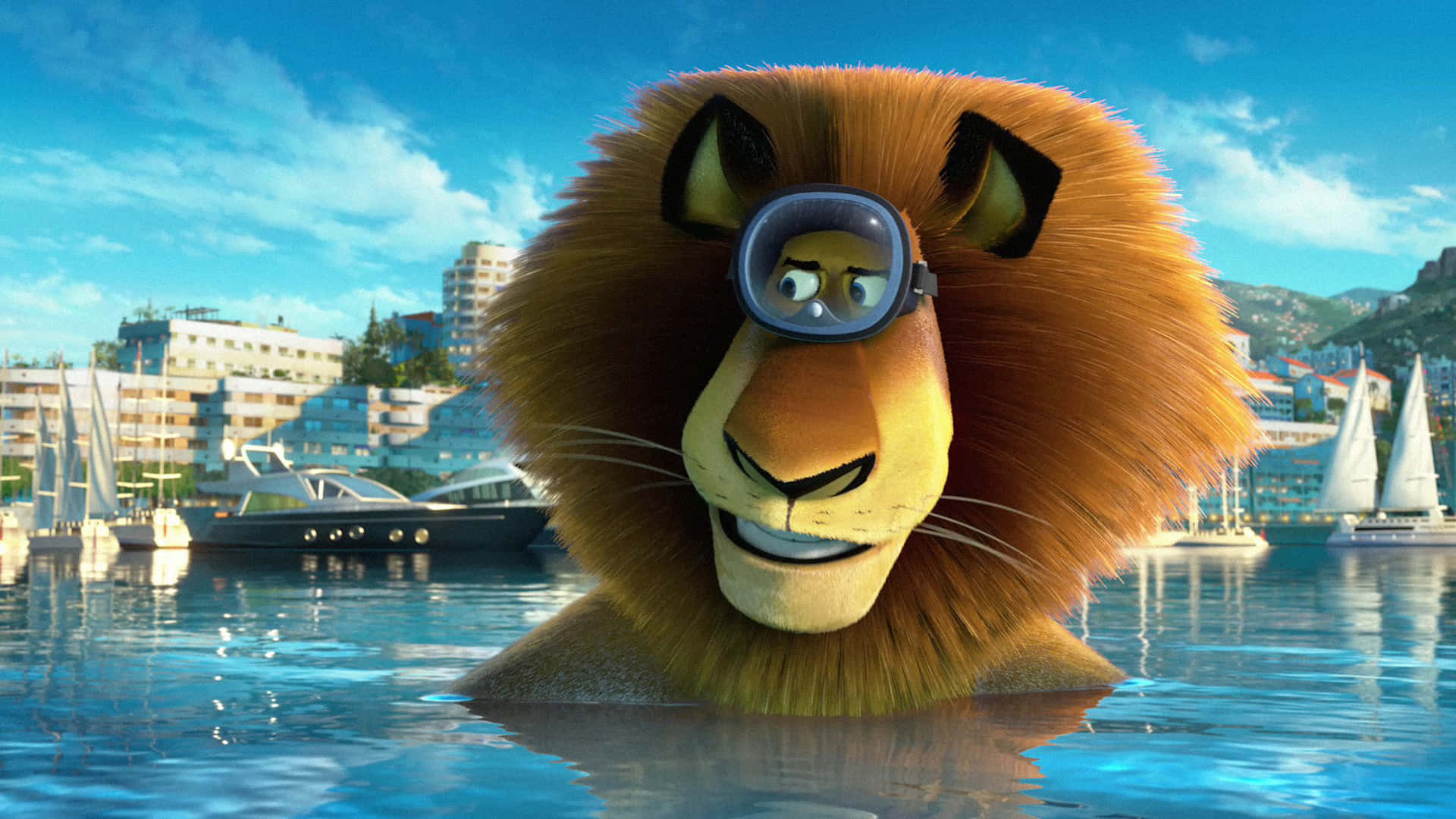 Madagascar3 Lion Over Water