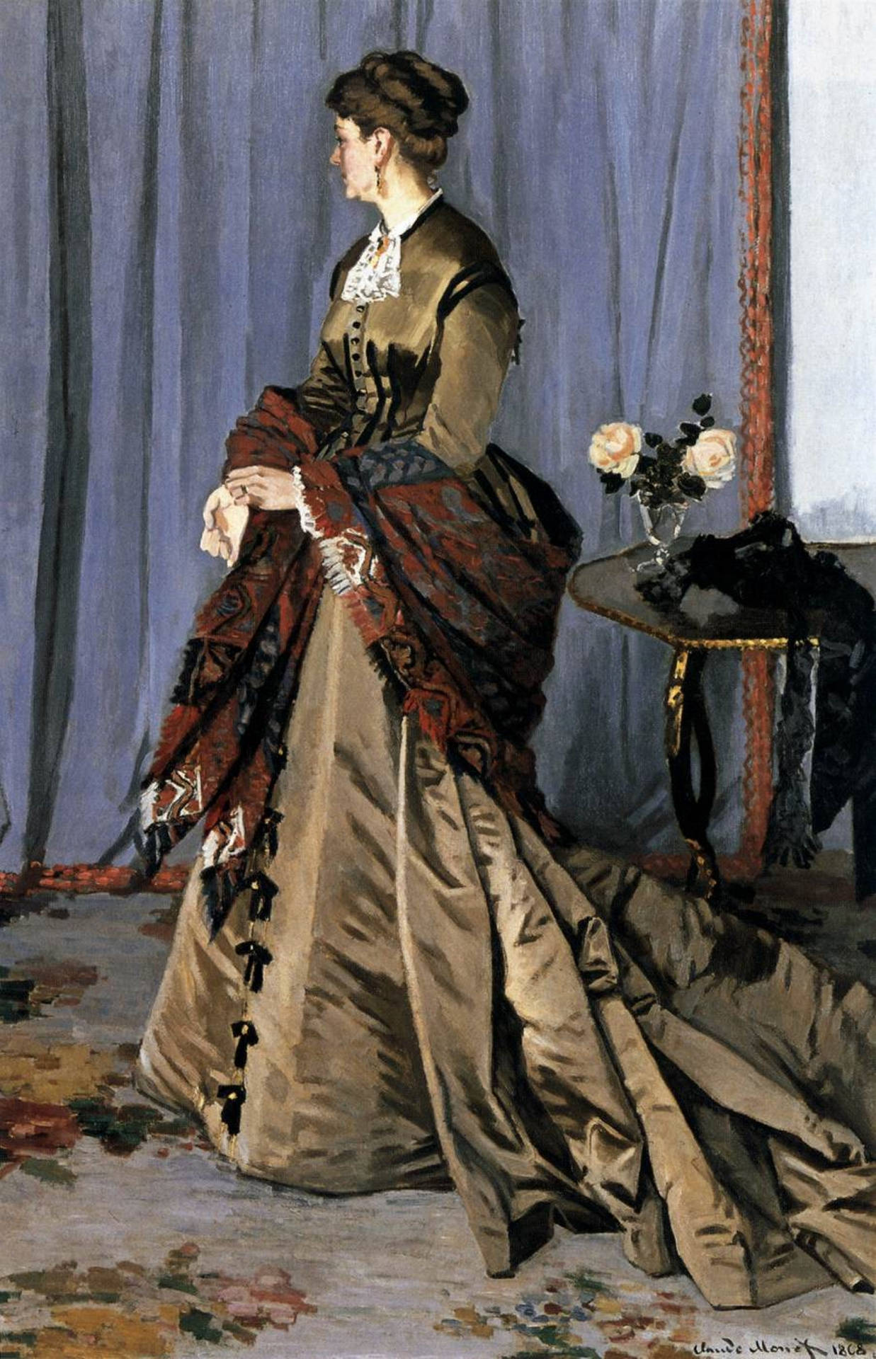 Madame Gaudibert By Claude Monet Background