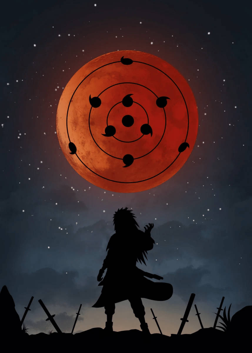 Madara Uchiha And Moon Sharingan Background