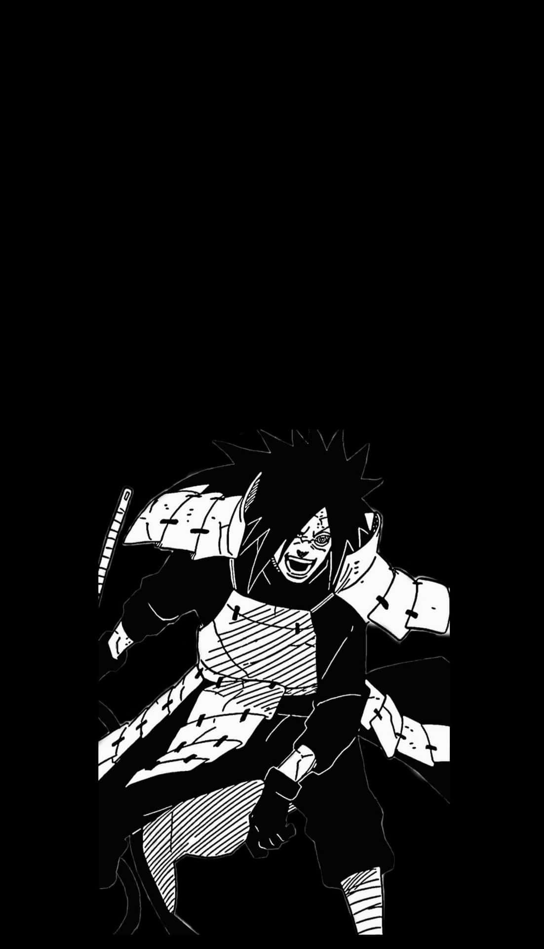 Madara Uchiha Naruto Black And White Background