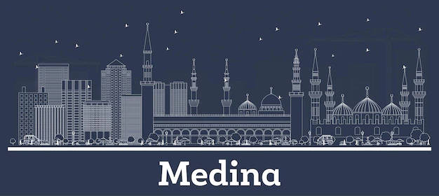Madina City In Blue Graphic Art Background