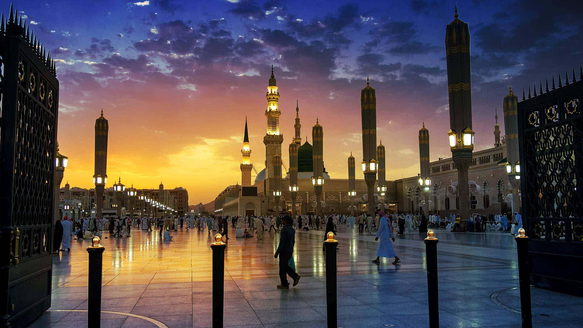 Madina Mosque Sunset H D Background