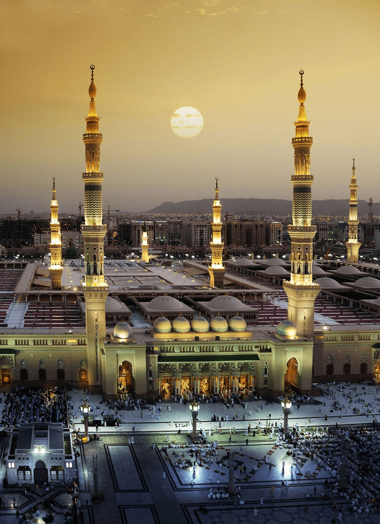 Madina Sharif At Sunset Background