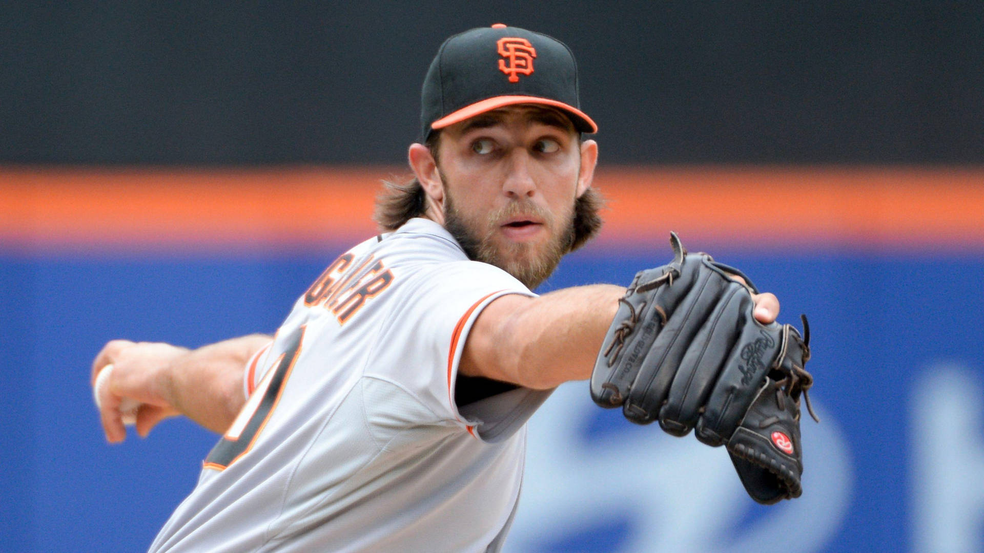 Madison Bumgarner Close Up With Mitt