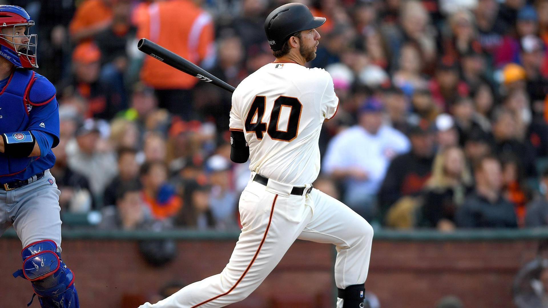 Madison Bumgarner In Swinging Pose Background