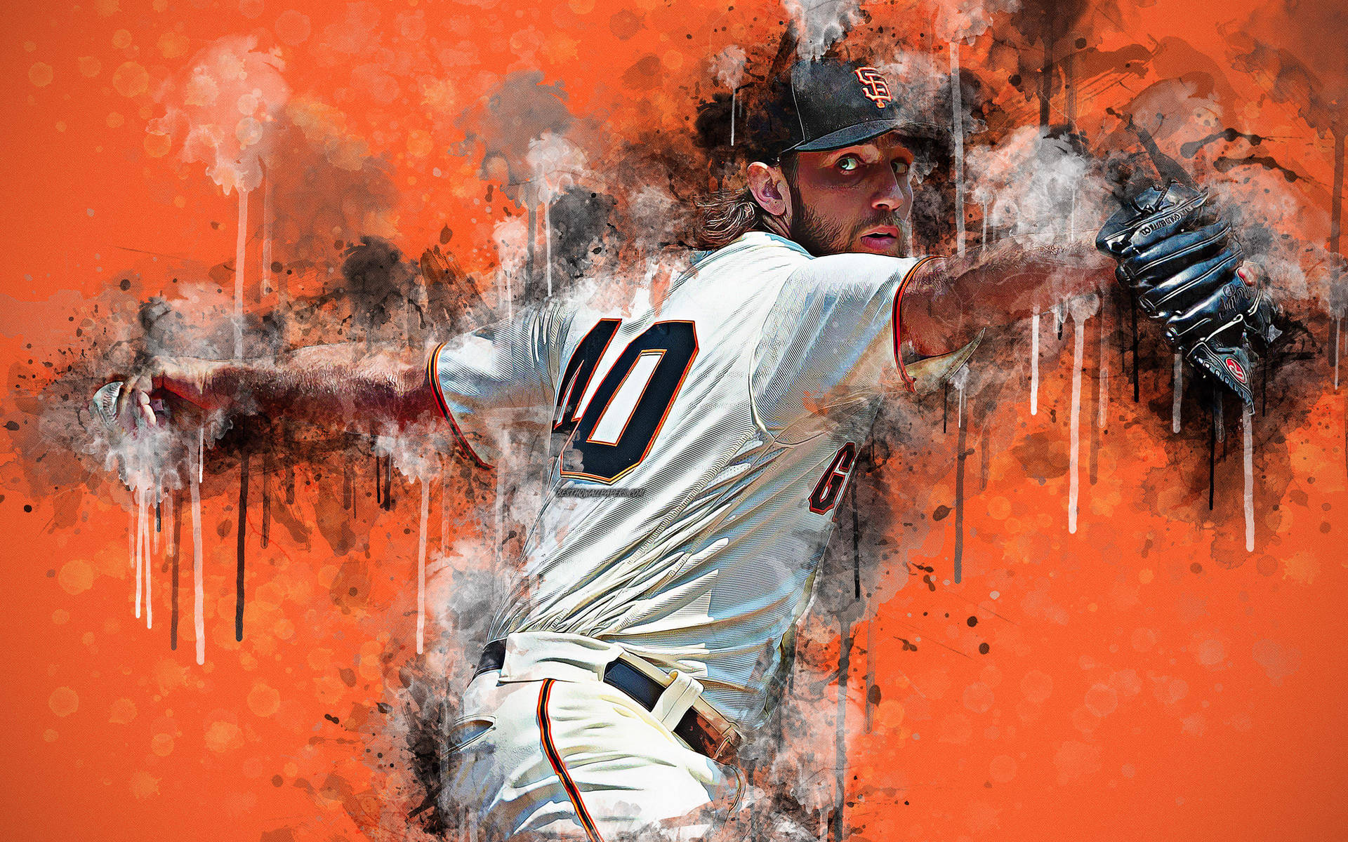 Madison Bumgarner Paint Splatters Background