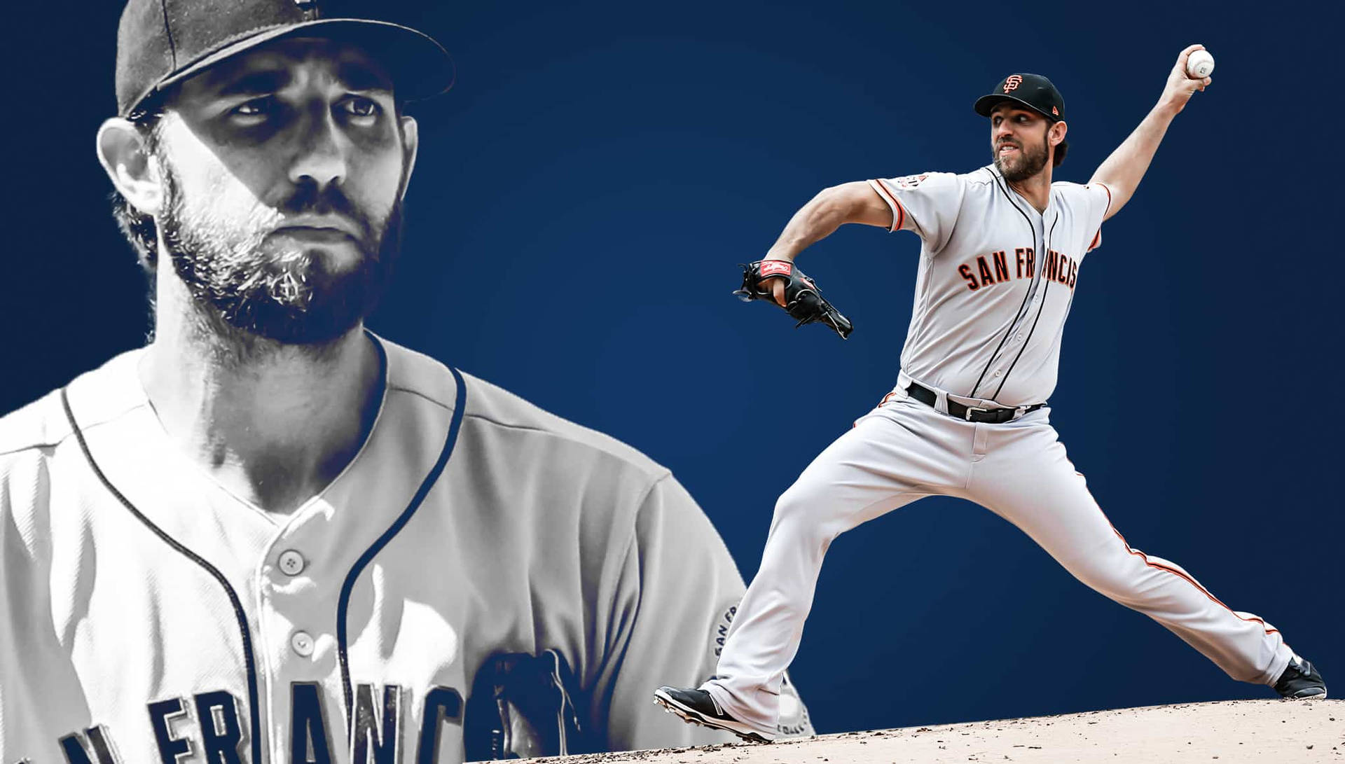 Madison Bumgarner Throwing Baseball Background