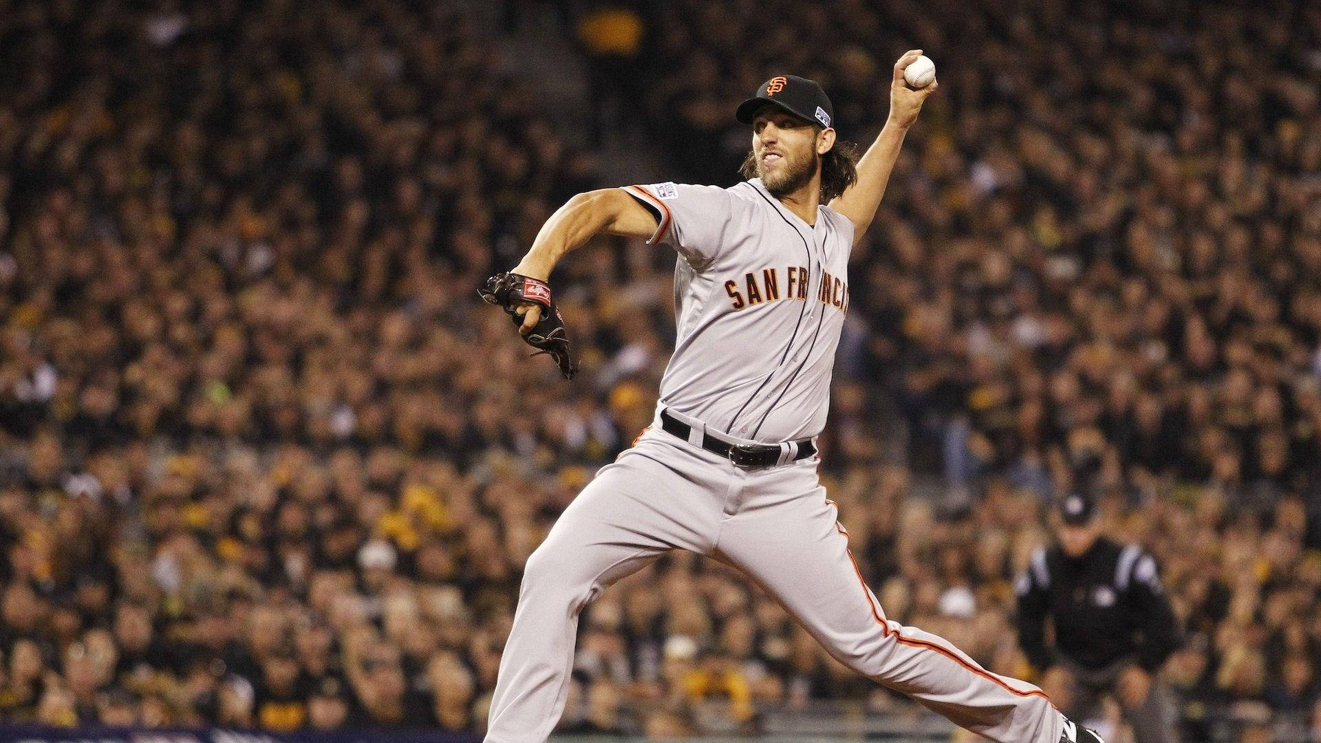 Madison Bumgarner With Baseball Background