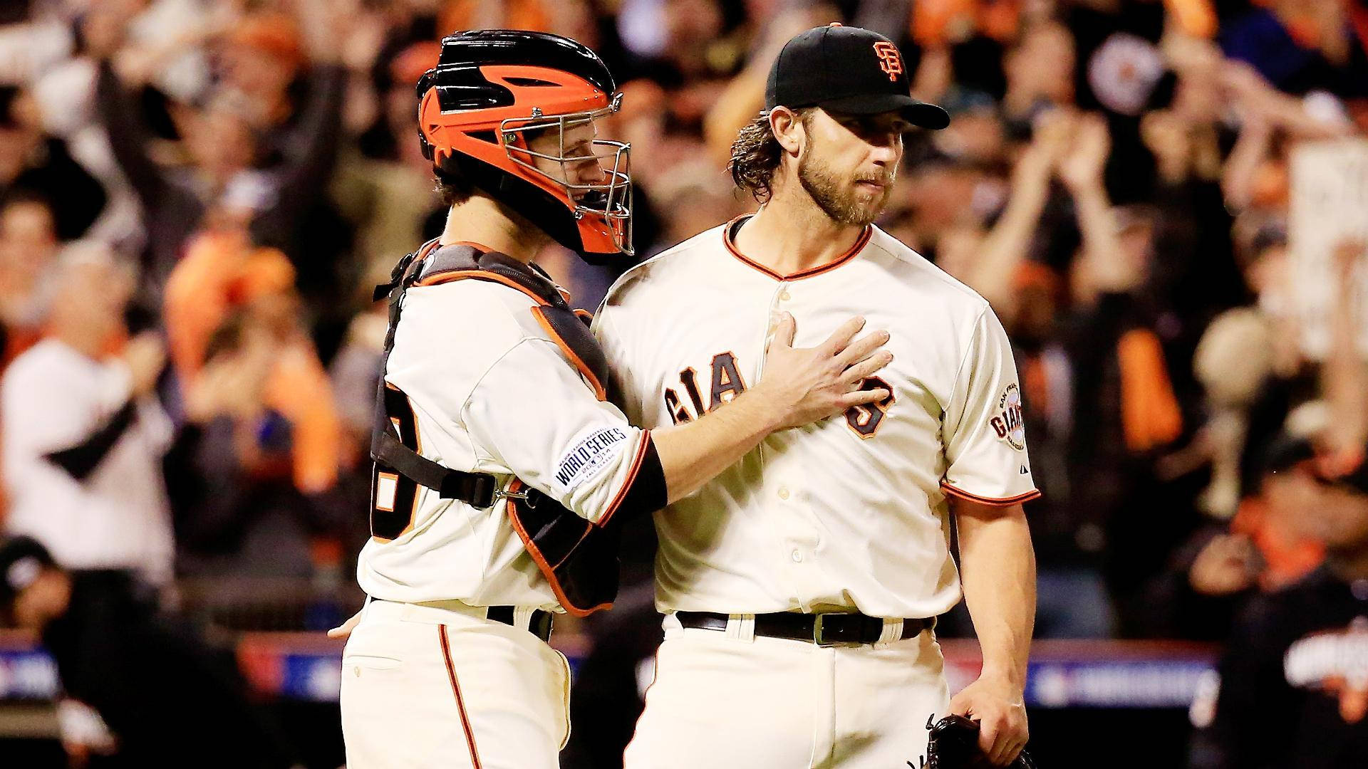 Madison Bumgarner With Catcher Background