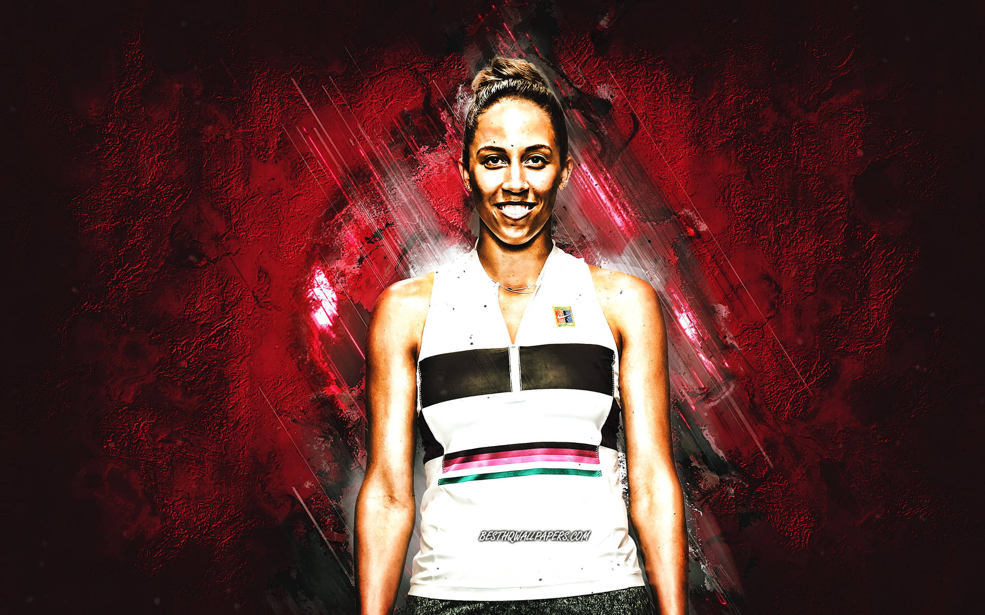 Madison Keys In Action During A Tennis Match Background