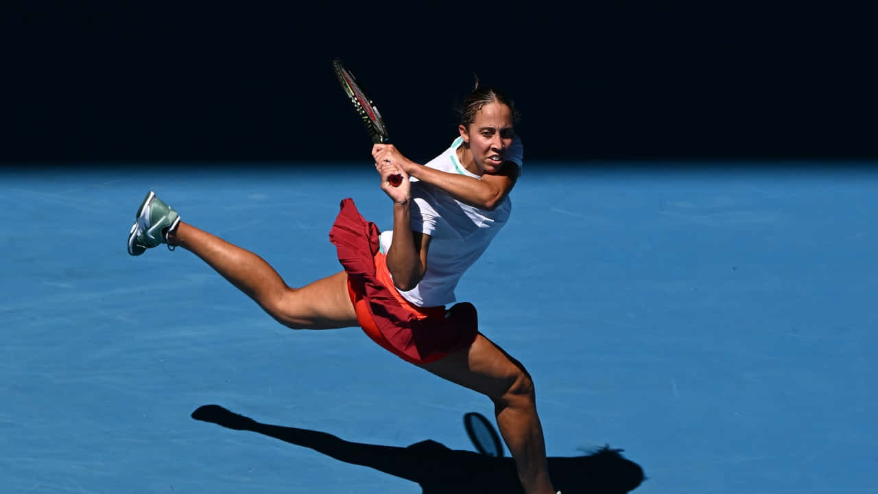 Madison Keys Taking A Leap Background