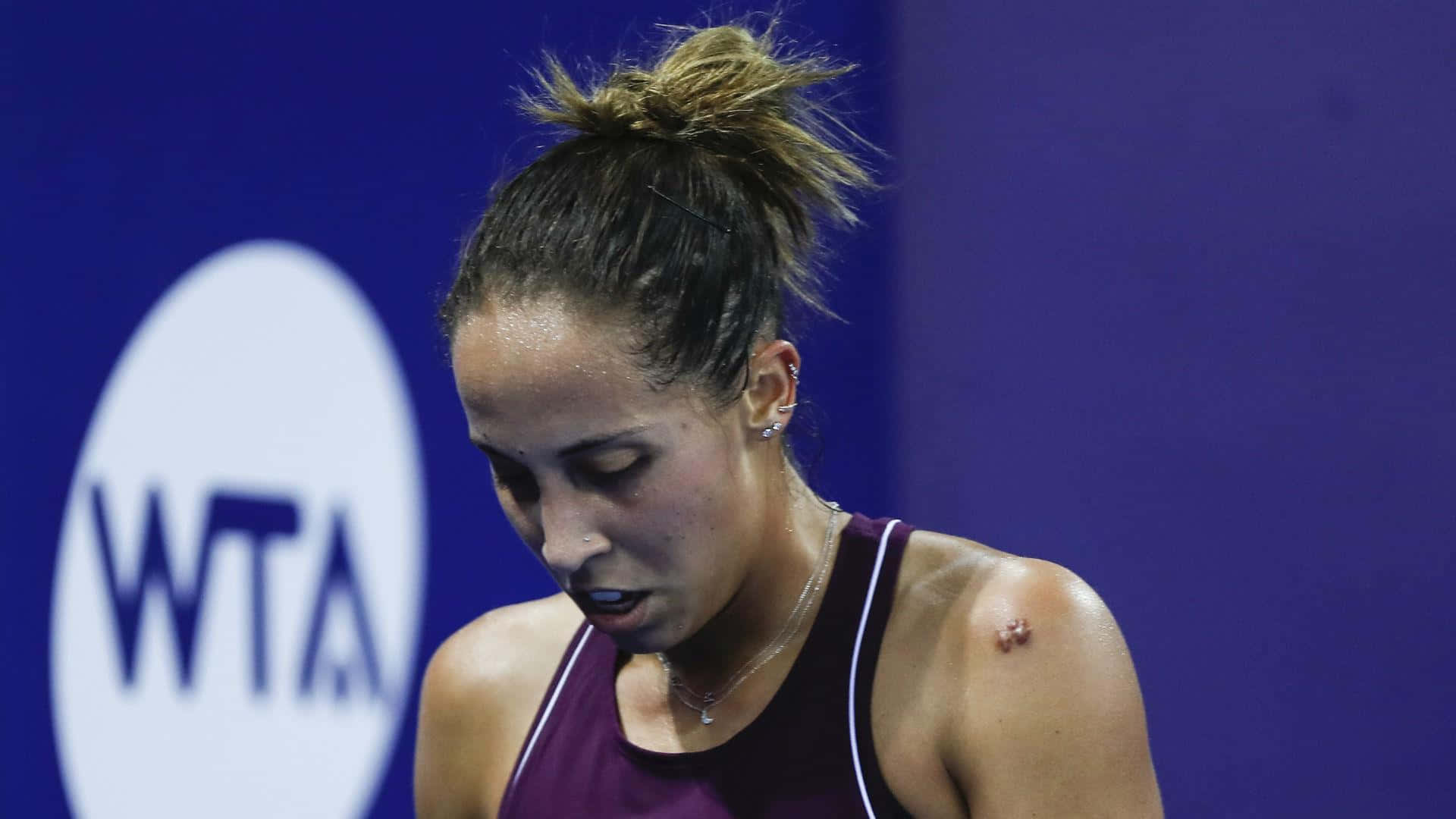 Madison Keys With Hair In Bun Background