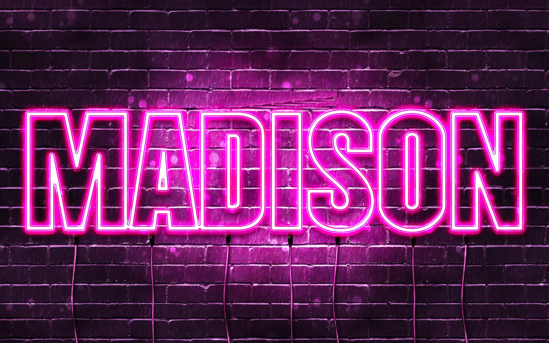 Madison Neon Letters 4k Background