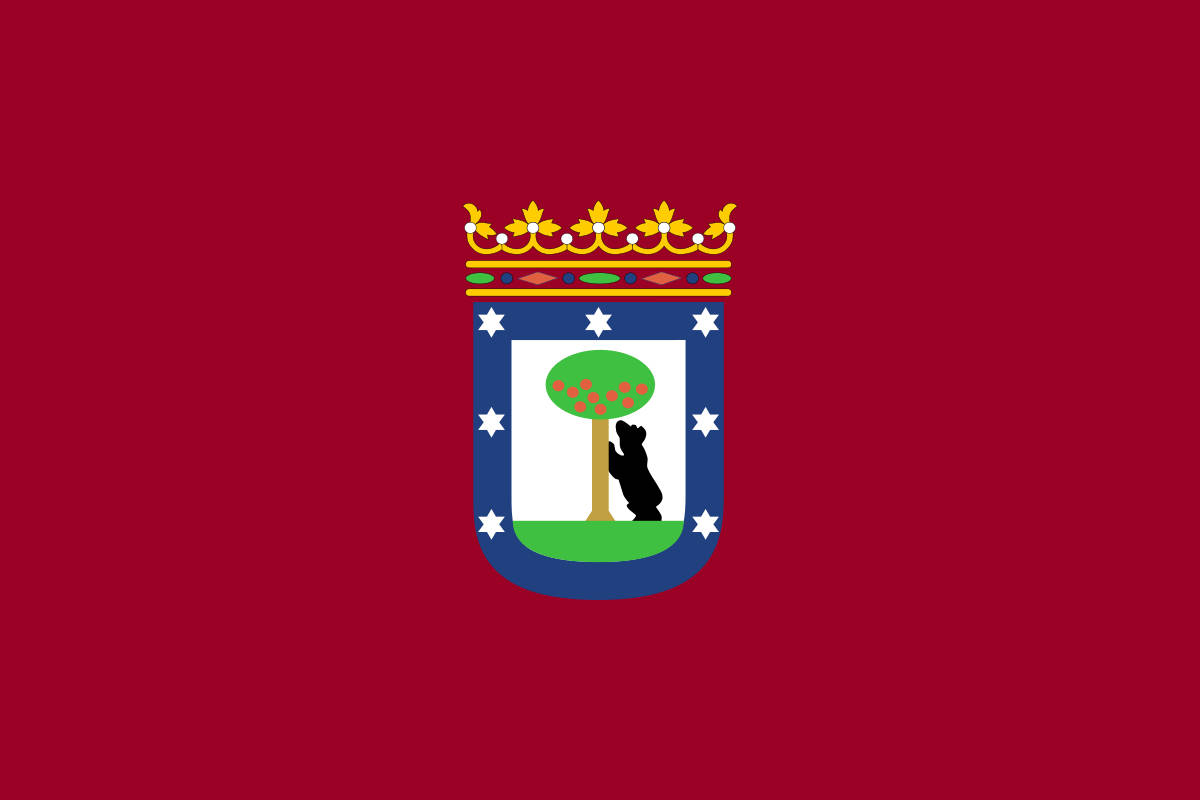 Madrid City Red Flag Background