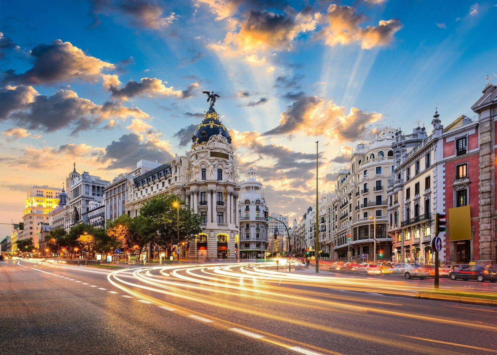 Madrid Gran Via Hdr Background