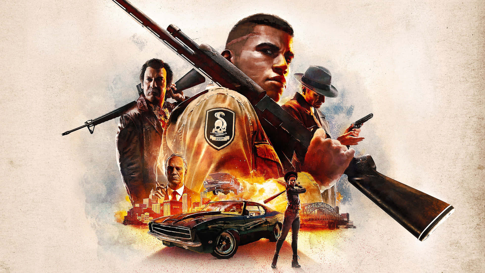 Mafia Iii Gangsters With Guns In Game Poster Background