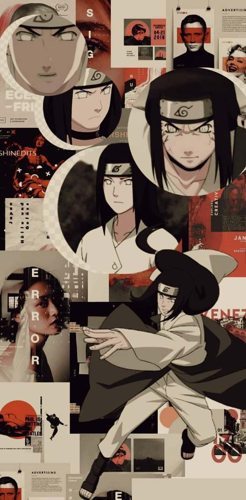 Magazine Aesthetic Neji Hyuga Collage Background