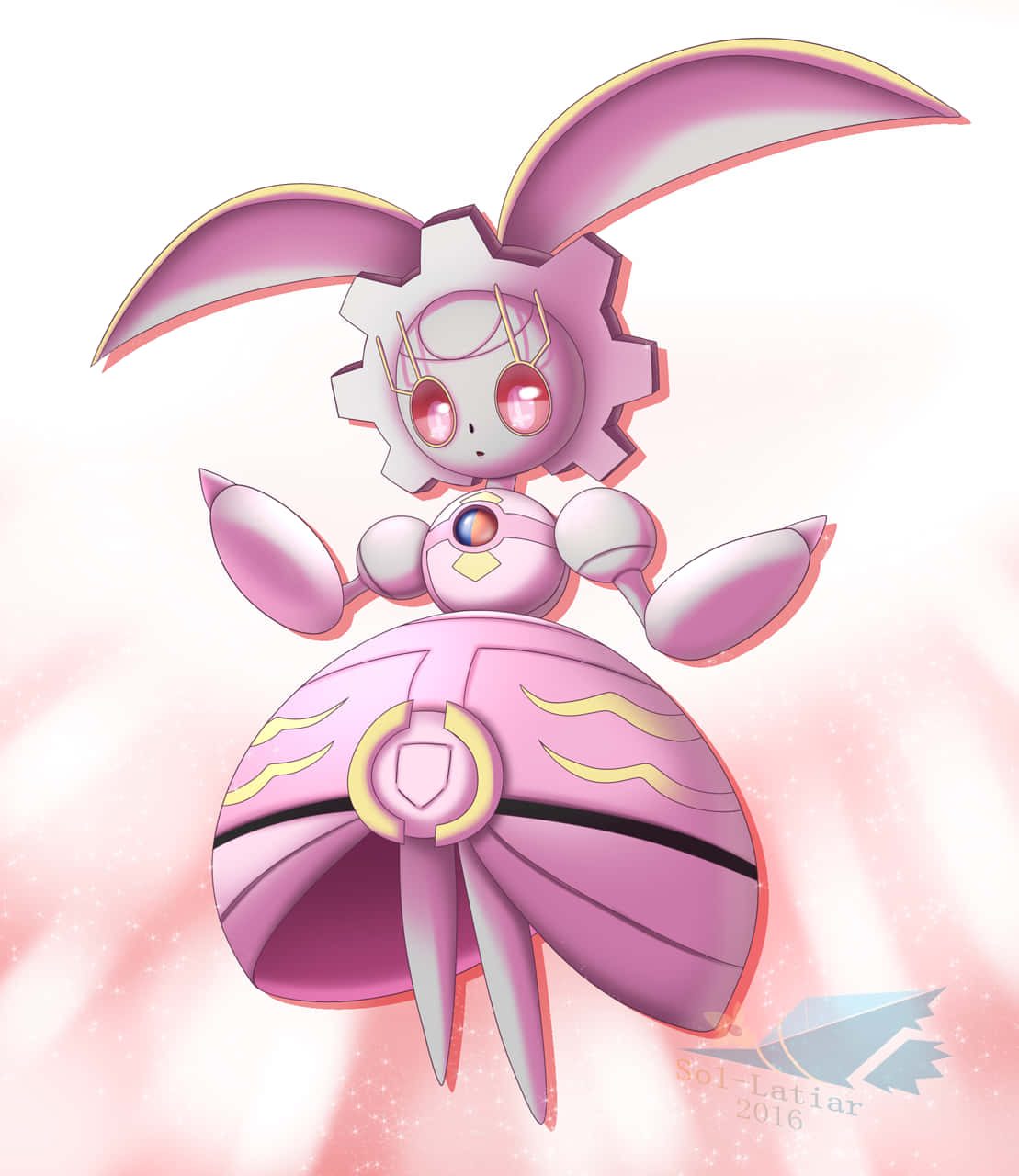 Magearna In Bright Purple Color Background
