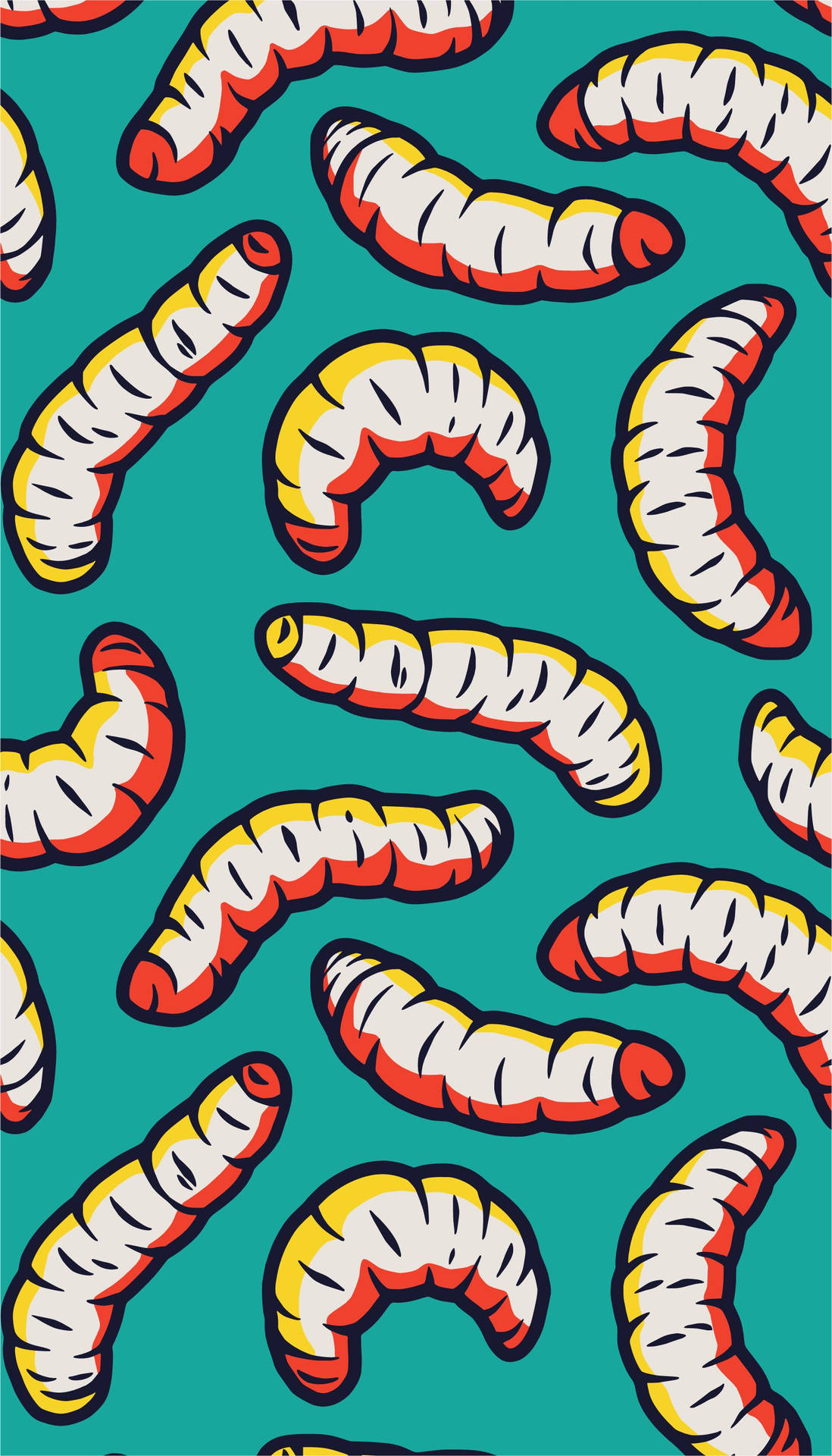 Maggot Worm Vector Art Background