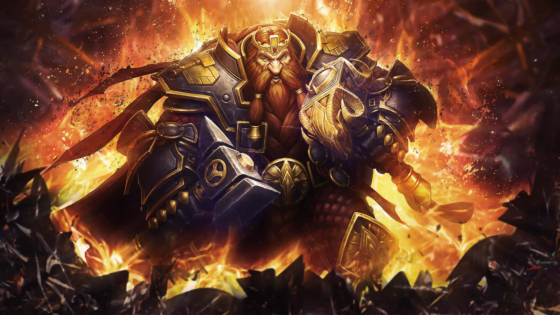 Magi Bronzebeard Emerging From The Ground Hearthstone Desktop Background