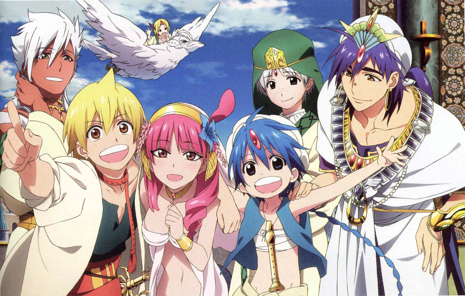 Magi The Labyrinth Of Magic Group Picture Background