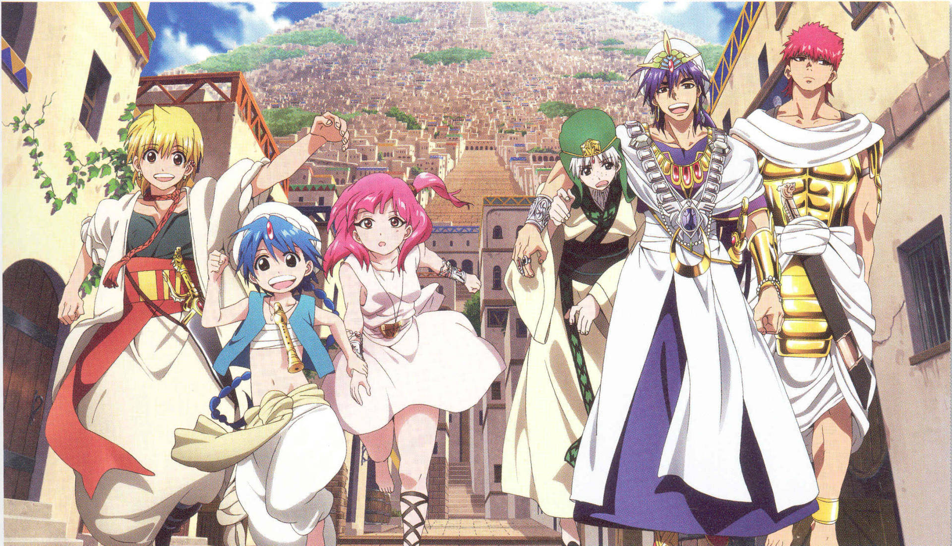 Magi The Labyrinth Of Magic Sindria People Background