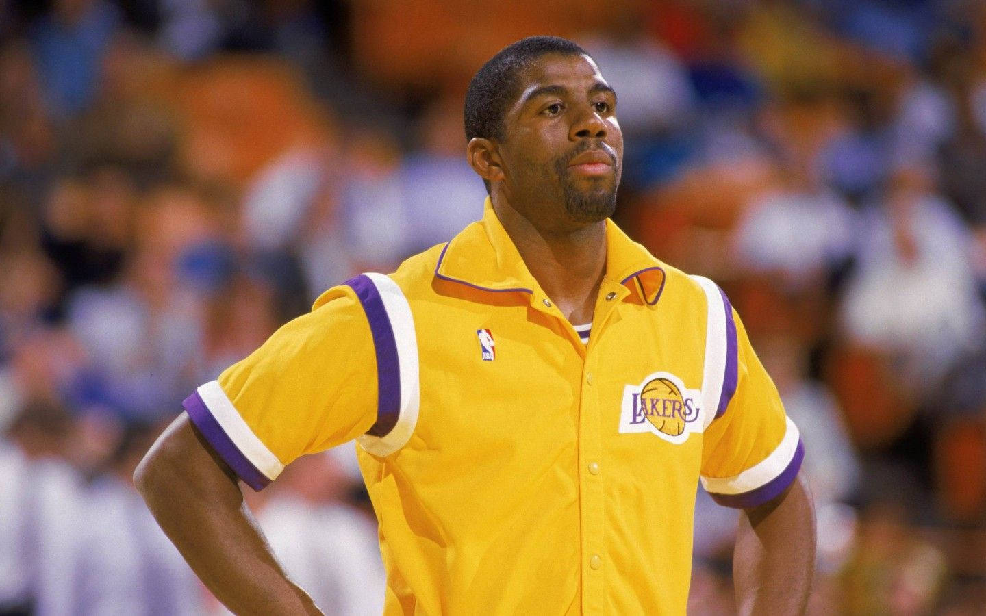 Magic Johnson Lakers Uniform Background