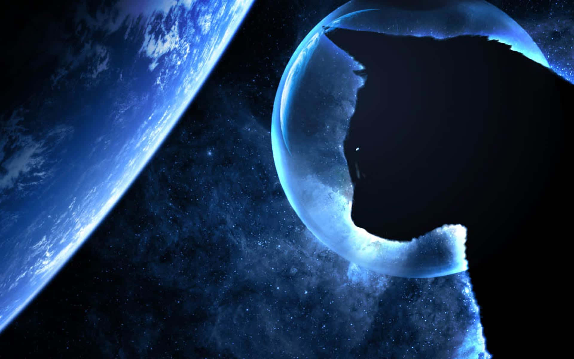 Magic Moon Shining At Night Background