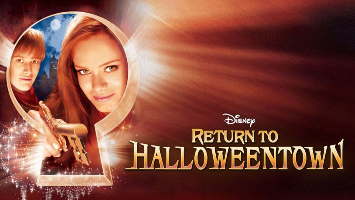 Magic Night In Halloweentown City Background