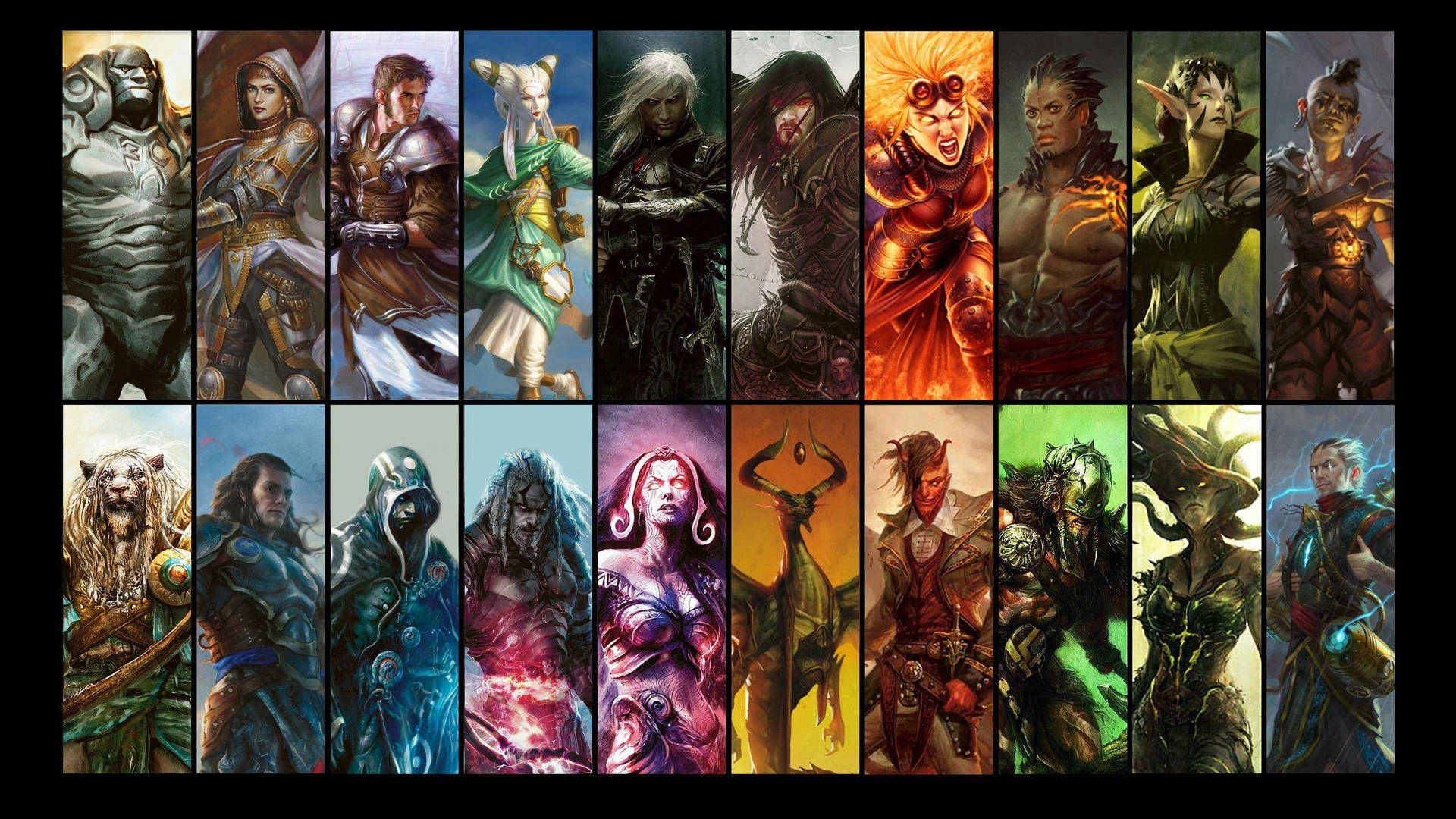 Magic The Gathering Planeswalkers In Frames Background