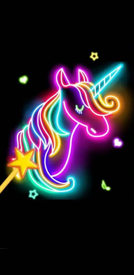Magical And Mystical Rainbow-colored Purple Unicorn Background