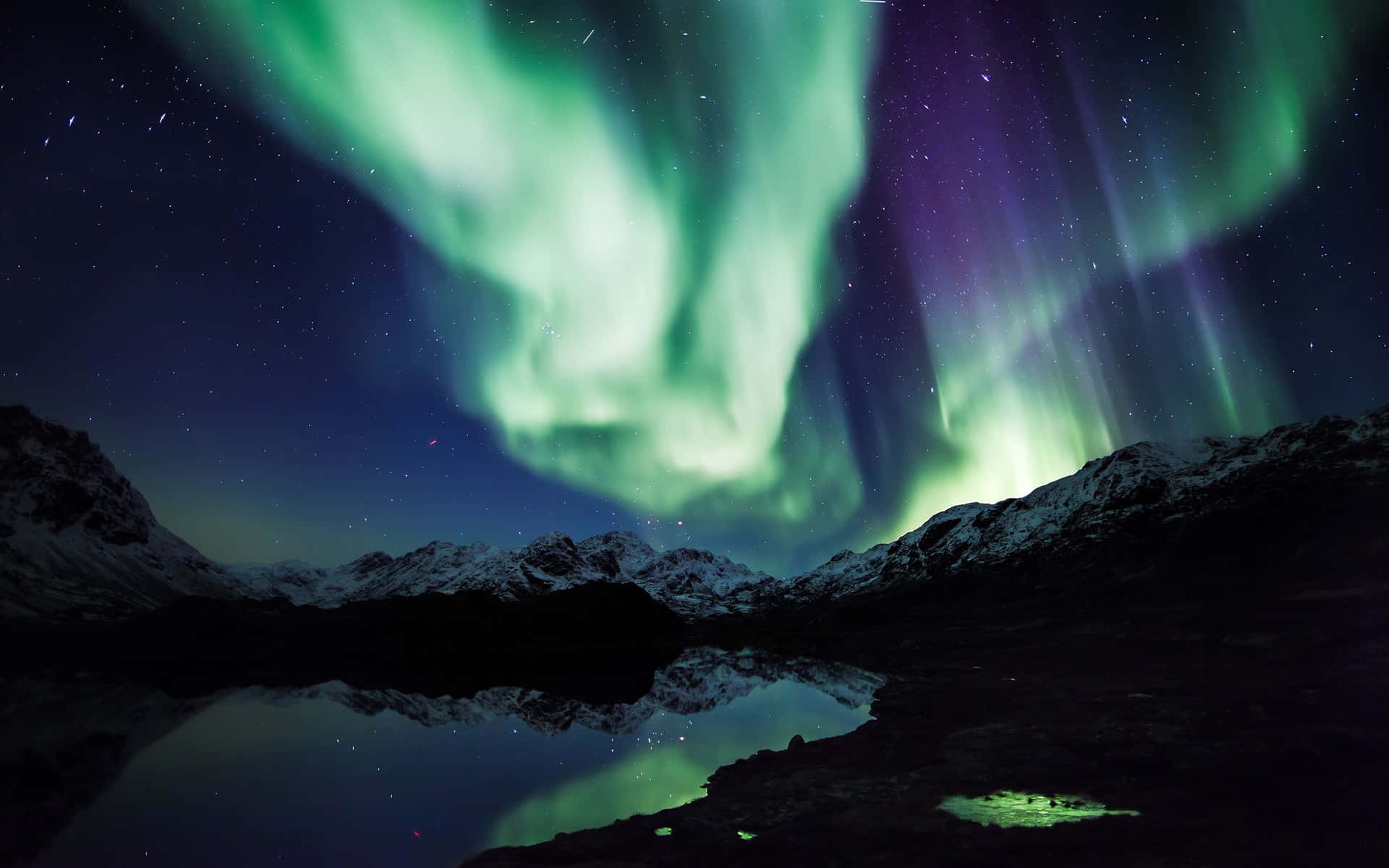 Magical Aurora Borealis Display In The Night Sky