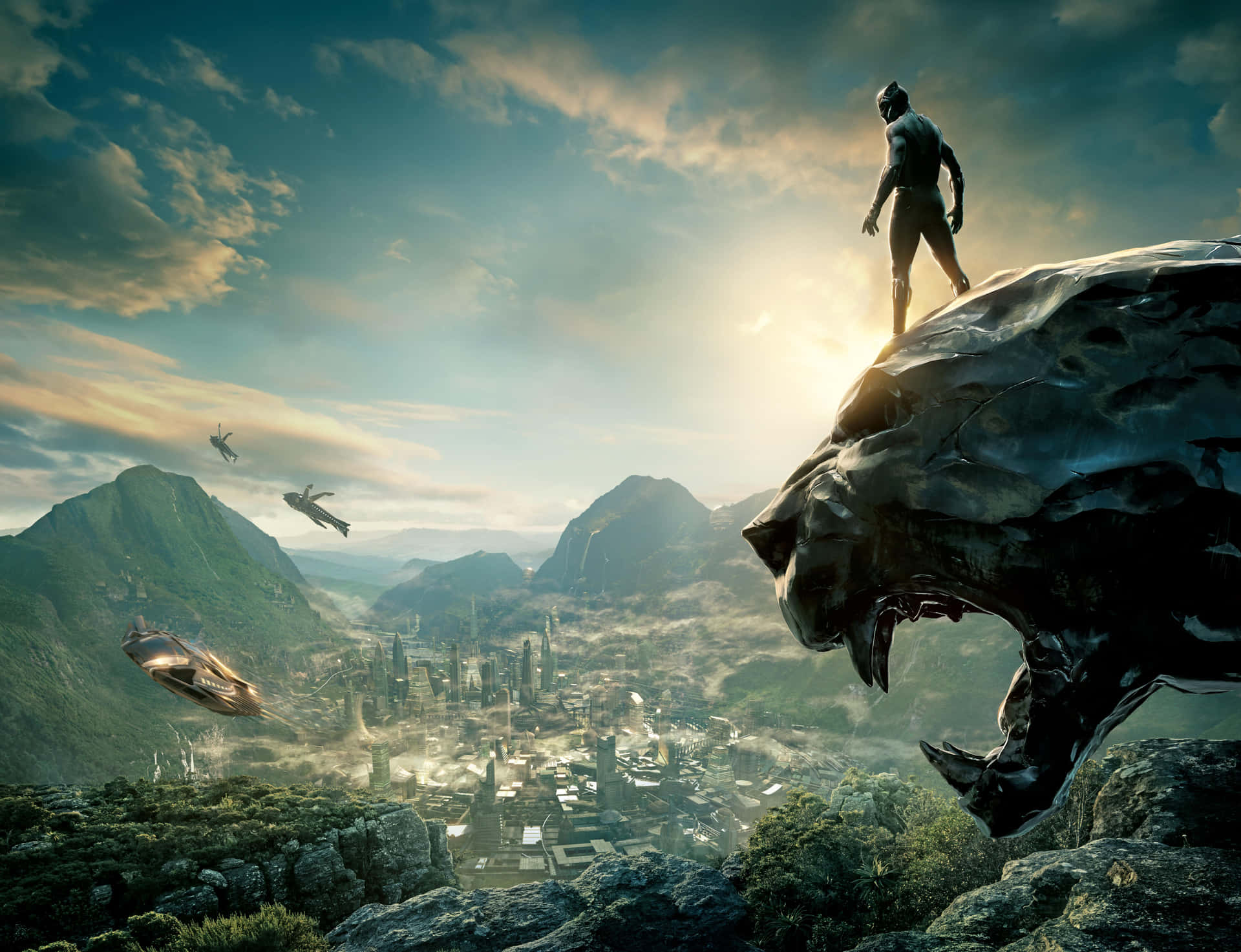 Magical Black Panther Landscape Background