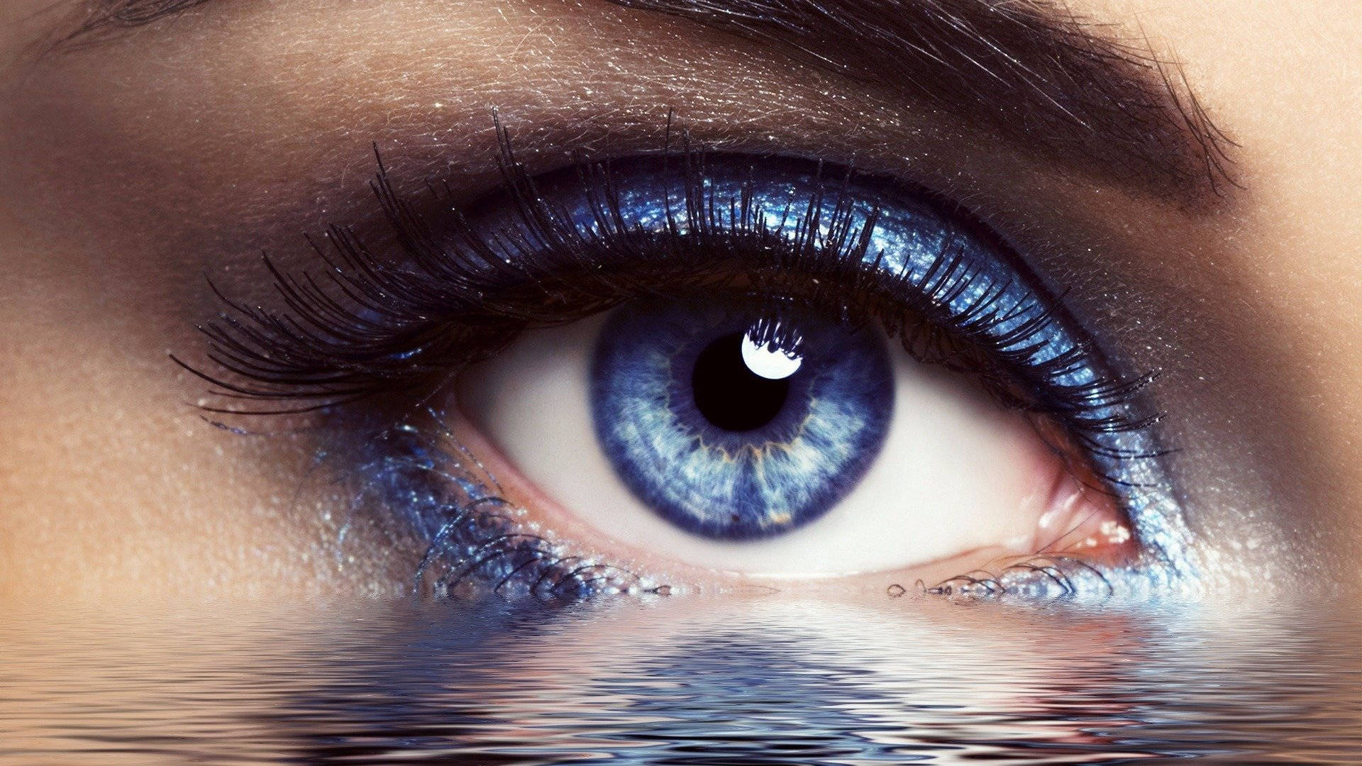 Magical Blue Sad Eyes Background