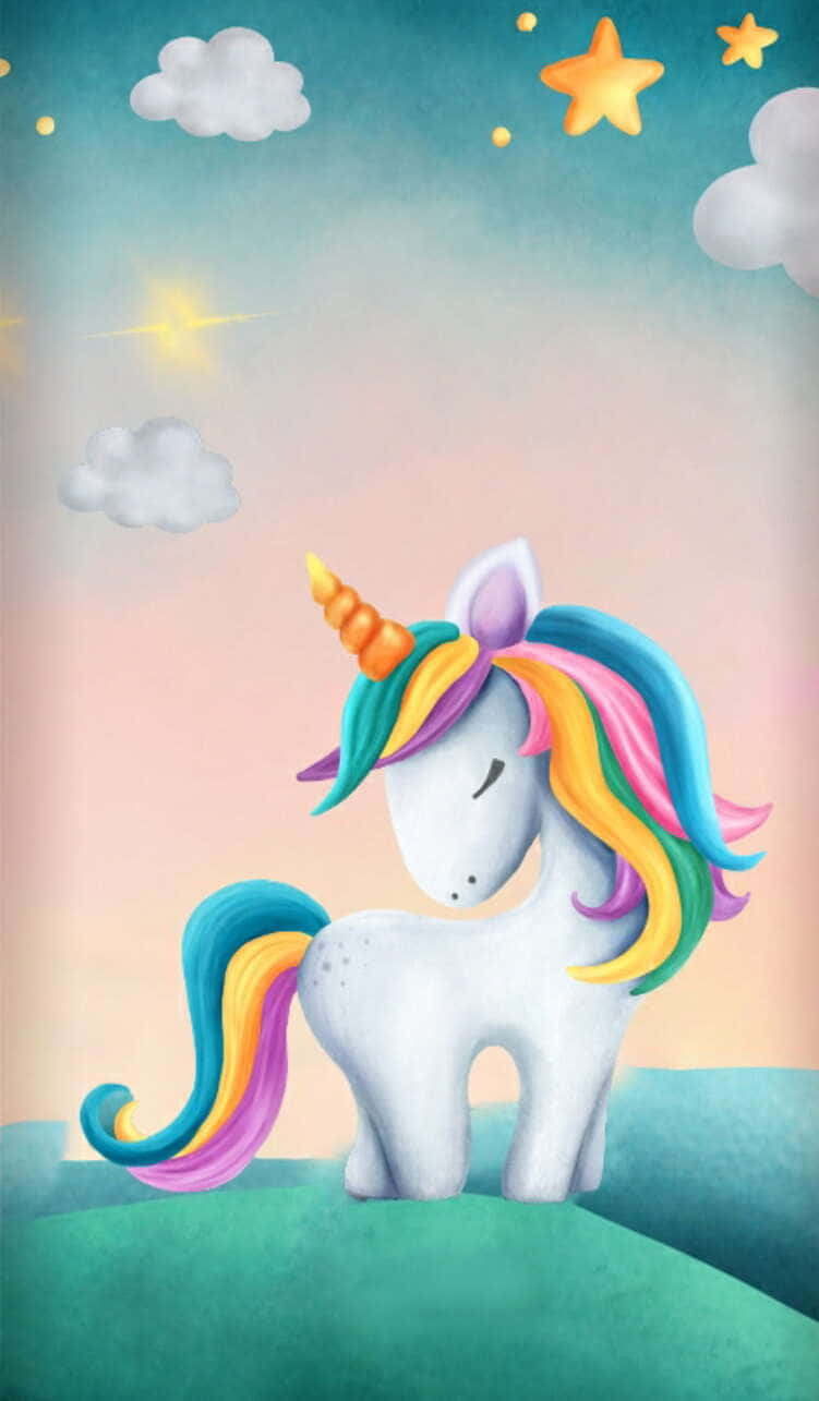 Magical Cute Unicorn In A Fantasy World Background