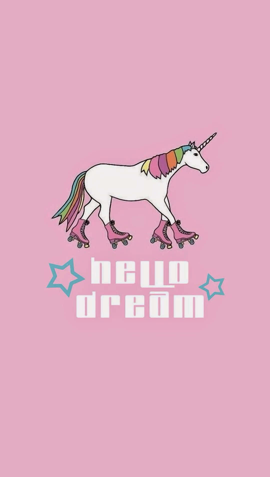 Magical Cute Unicorn In A Starry Night Background