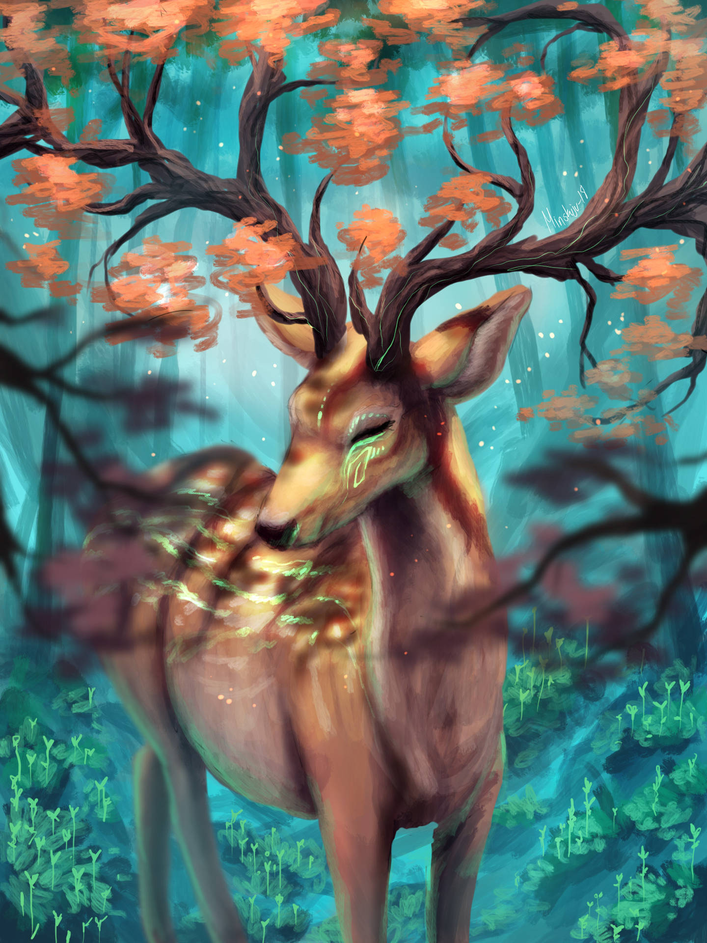 Magical Deer Patronus Painting Background