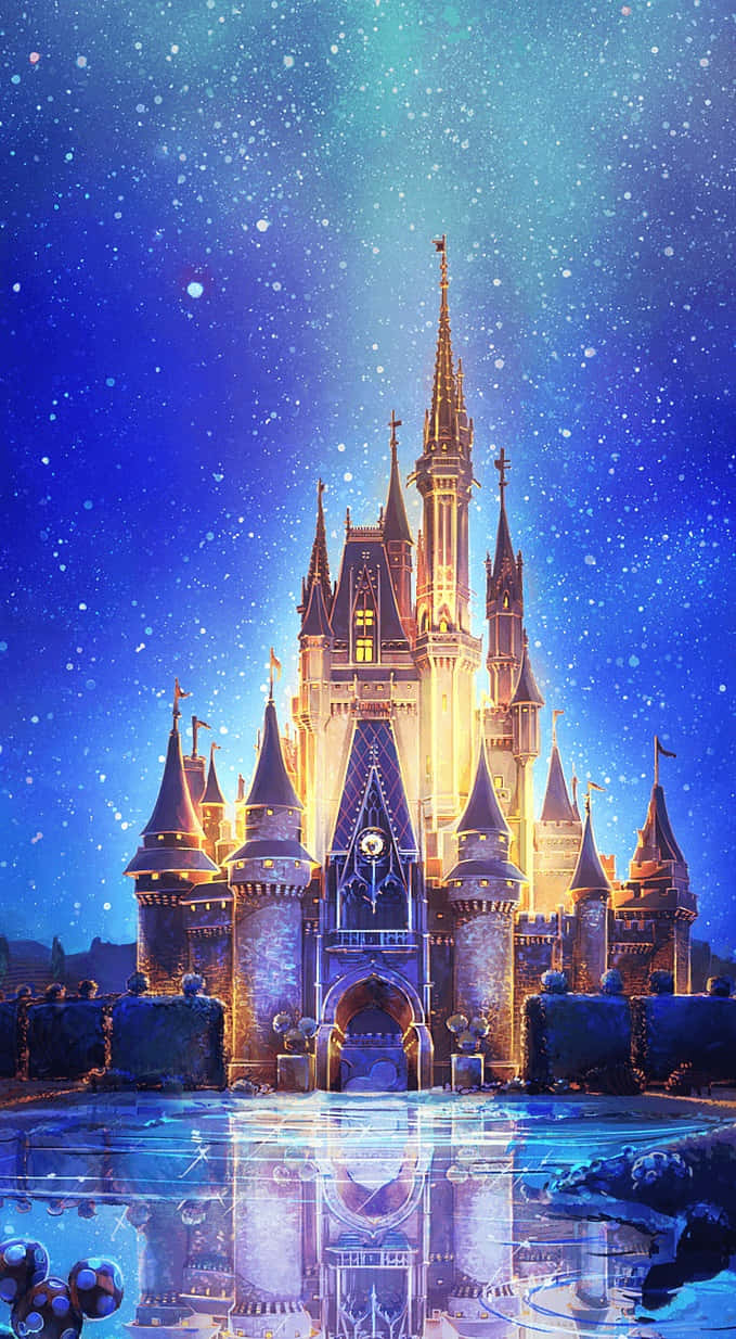 Magical Disney Castle In The Night Sky Background