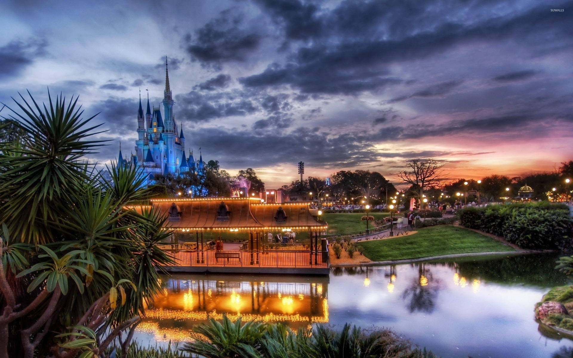 Magical Evening At Disneyland Orlando Background