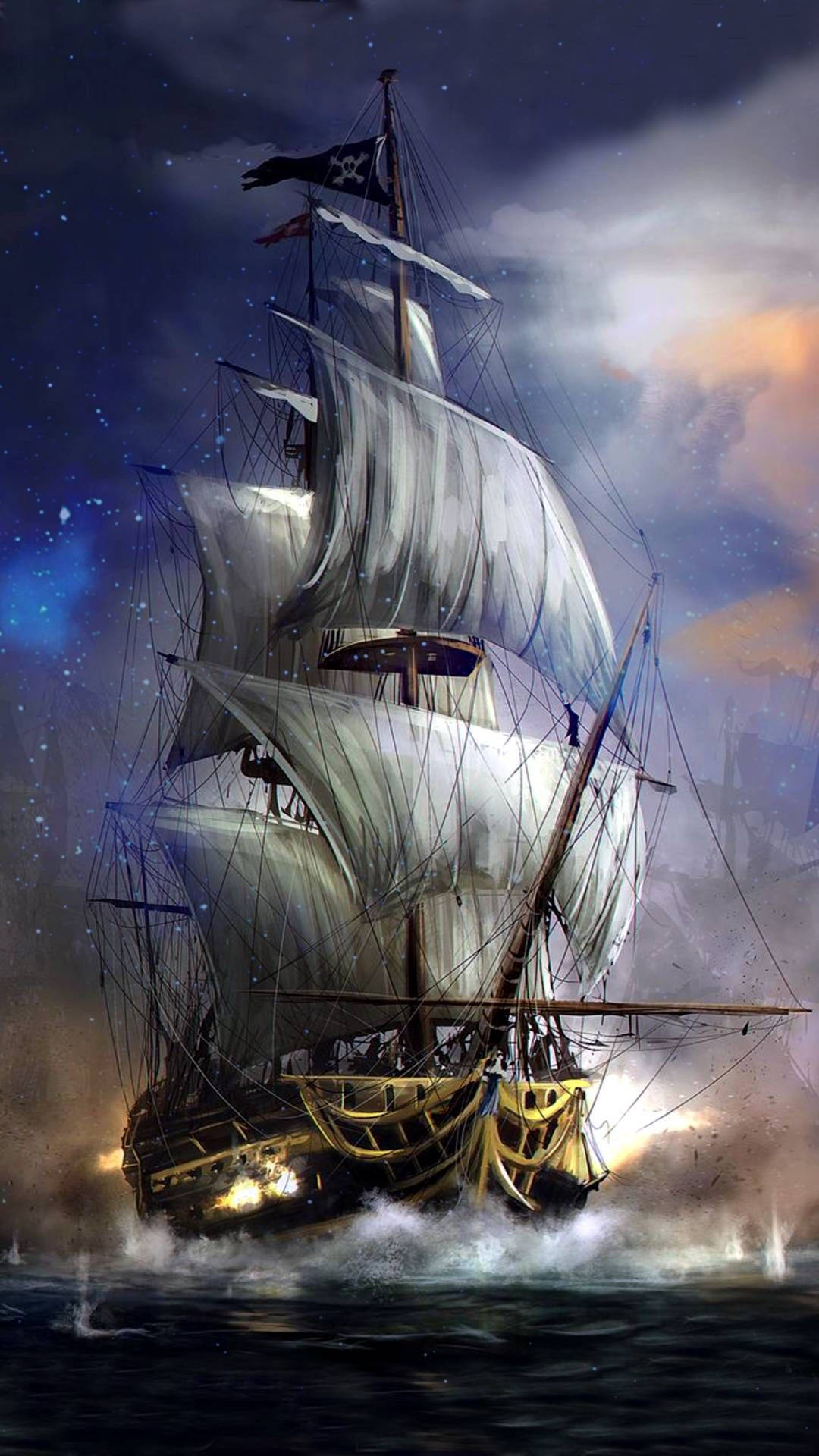 Magical Fantasy Ship Background