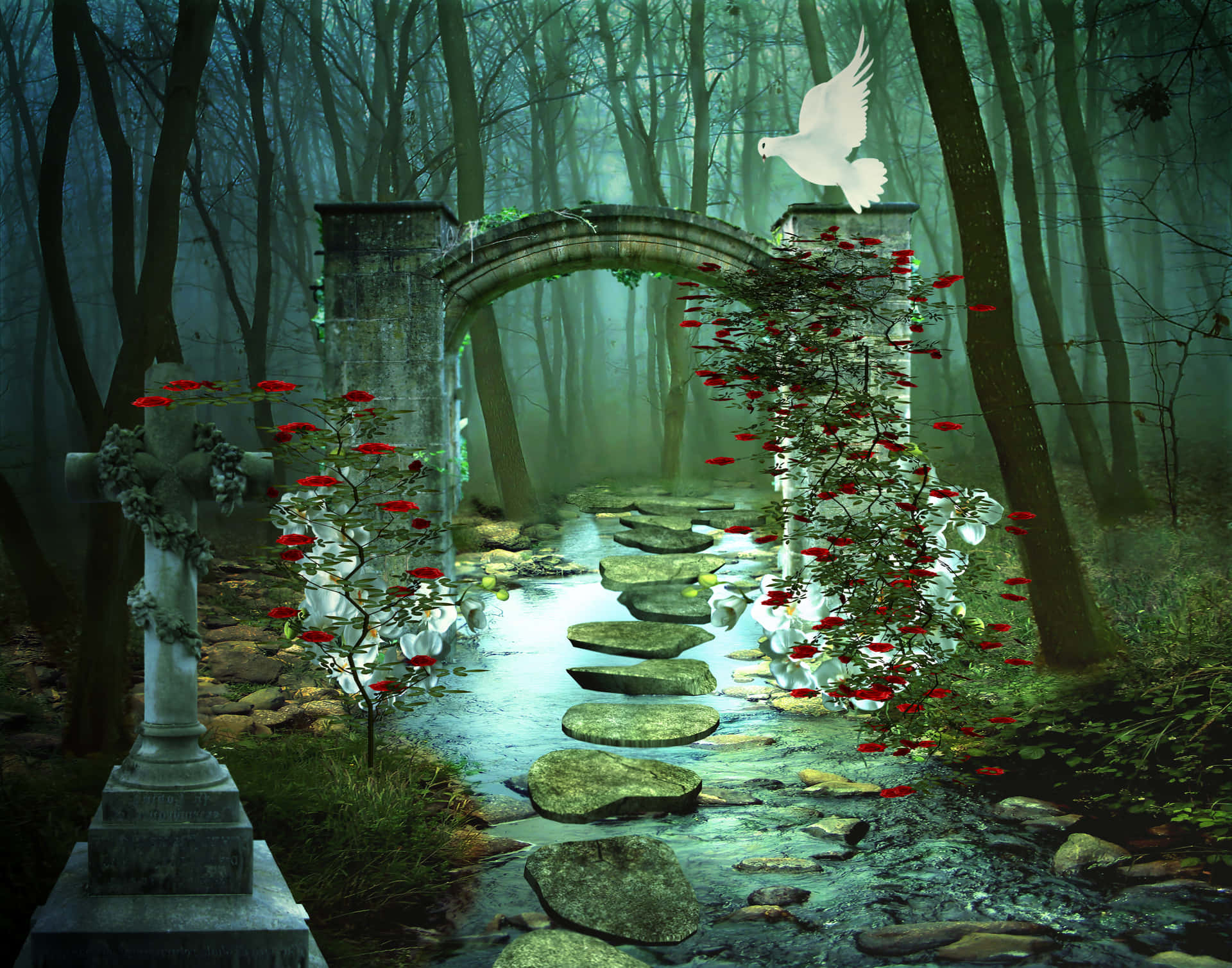 Magical Forest Archway Background