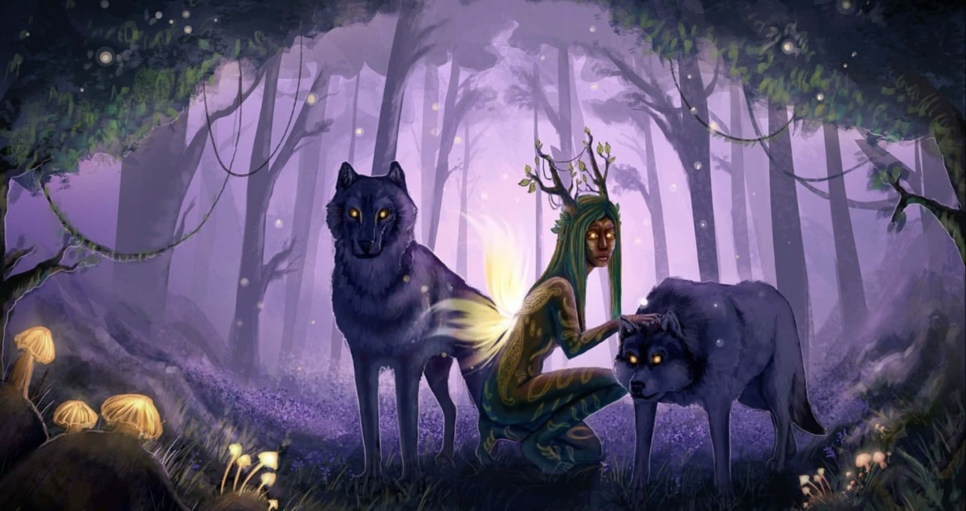 Magical Forest Creatures Background