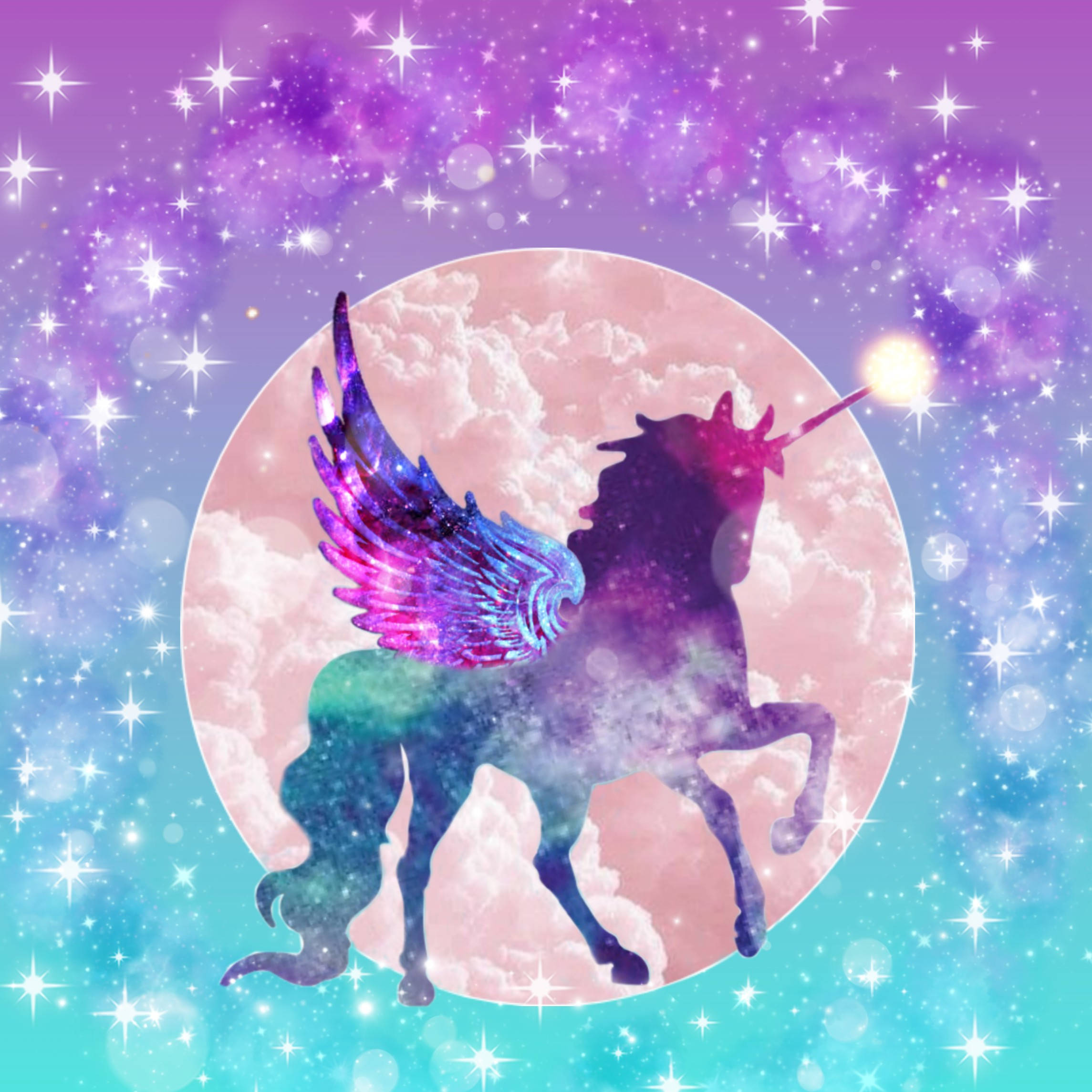 Magical Galaxy Unicorn Silhouette Art