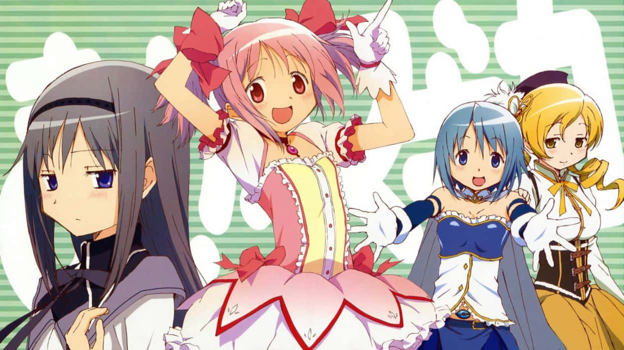 Magical Girls From The Hit Anime Series Puella Magi Madoka Magica Come To Life Background